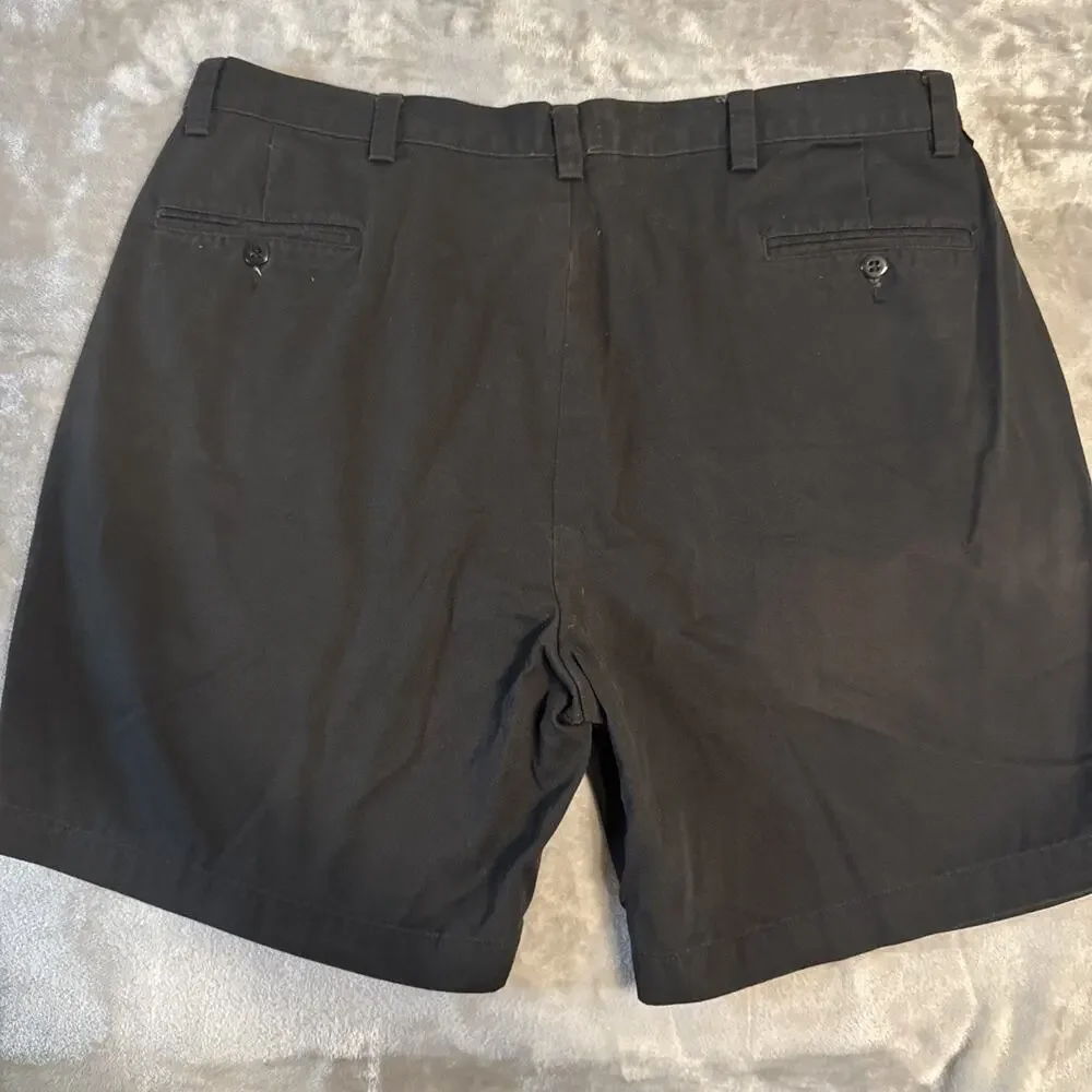 Dockers Recode Shorts Mens Sz 42 Waist Pleated Front Black 100% cotton Pockets